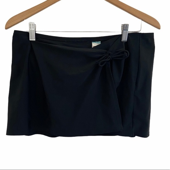 Bikini Tie Wrap Skirt Full Bottoms Black Sz 14 - Picture 1 of 5